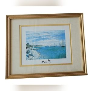 Framed Monet Regatta At Sainte-Adresse Art Print